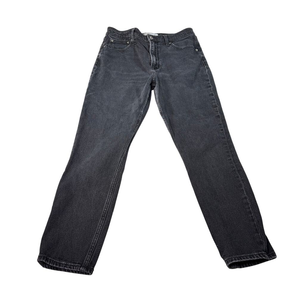 Abercrombie & Fitch womens skinny high rise black cropped denim jeans Sz 6, 28